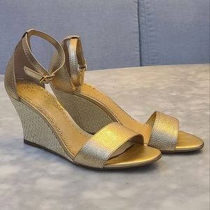 Lilly Pulitzer Gold Wedge Sandals